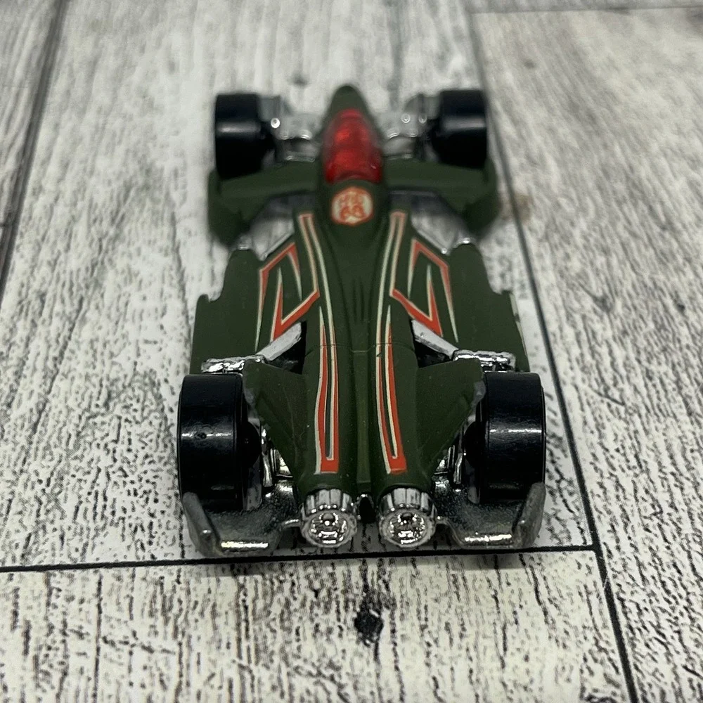 Hot Wheels Jet Threat 3.0 Olive‎ Green 2008 Jet Rides Red Wheels Loose